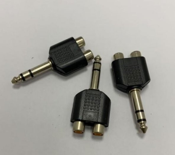 RCA ADAPTÖR 6,3 mm ERKEK STEREO / 2 ~  RCA DİŞİ