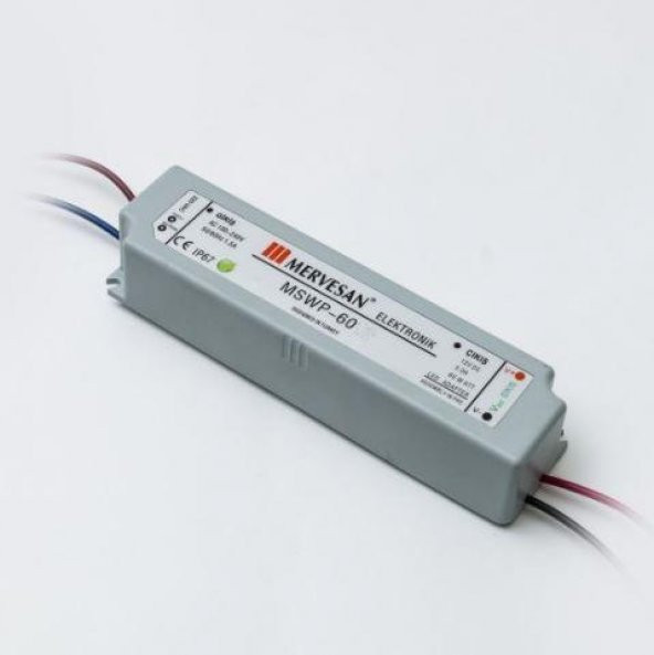 Mervesan Mswp-60-24 60w 24v 2,5a Sabit Voltaj Plastik Kasa Adaptör İp67