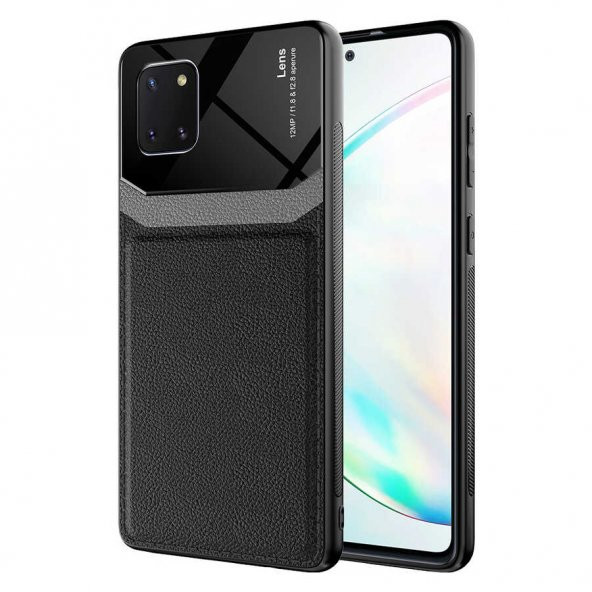 Galaxy A81 (Note 10 Lite) Kılıf Zore Emiks Deri Görünümlü Kılıf - 4