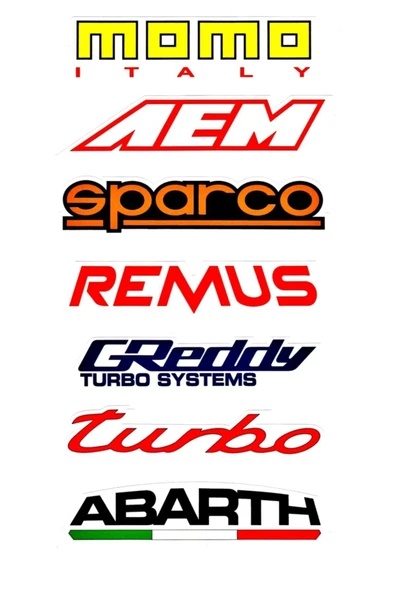 Momo Aem Sparco Turbo Çoklu Sticker 1.Sınıf Renkli Baskı