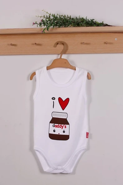 Daddy's Cikolata Desenli Askılı Unisex Body