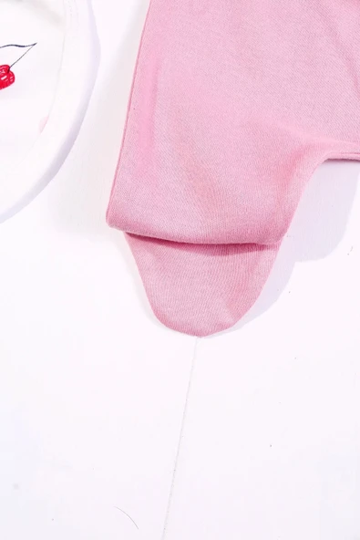 Kiraz Desenli 5'li Kız Bebek Hastane Çıkış Seti - 4