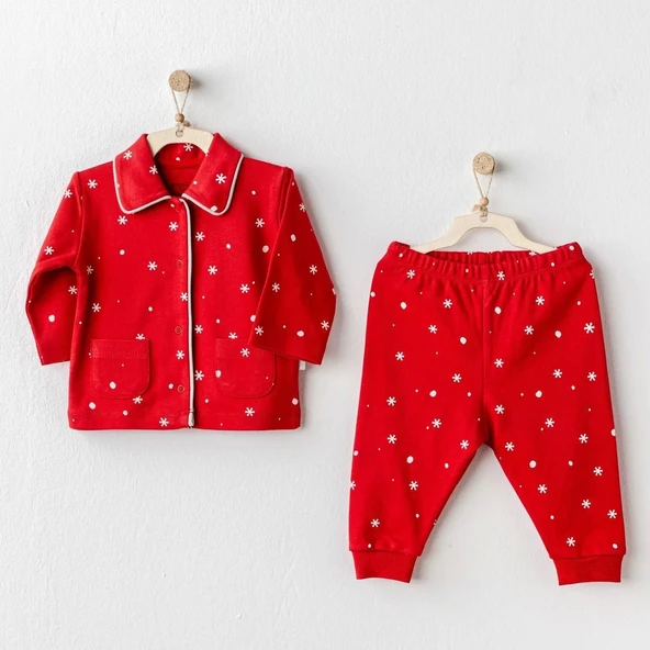 Happy Newyear Bebek Pijama Takım Red