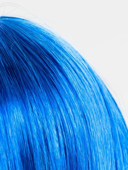 Mavi Renk Uzun Parti Peruğu - Resim 4
