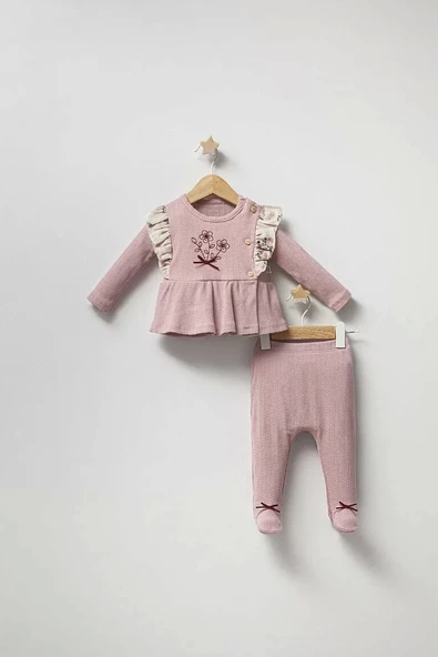 Baby Vintage Rose Zıbın Takım  Gül Kurusu