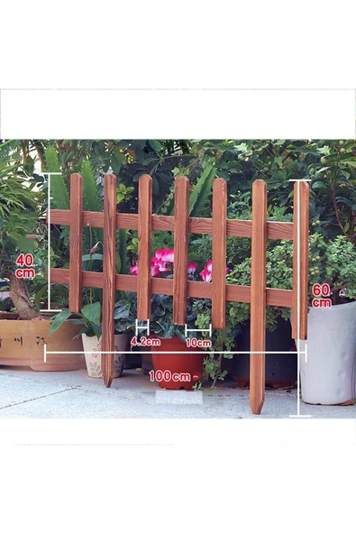 100x40 cm Bahçe Çiti Çim Çiçek Bahçesi Ahşap çiti Peyzaj yolu Çiti Ahşap Bahçe Çiti - 3