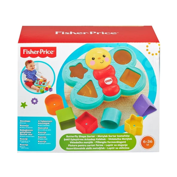 CDC22 Fisher-Price® Şekil Eşleştirme Arkadaşı Kelebek / Sıralama ve Şekil Ayırma Oyuncakları - 1