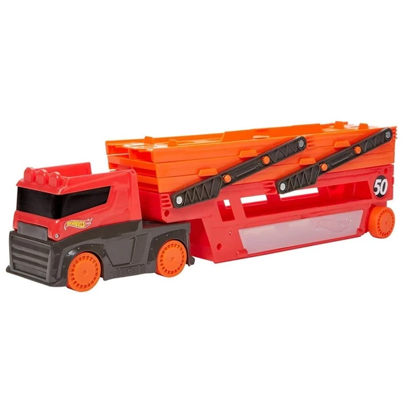 GHR48 Hot Wheels Mega Tır (Kırmızı-Turuncu) - Resim 5