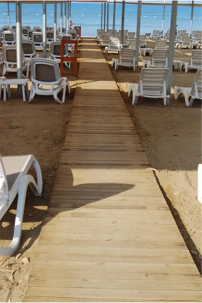 Sahil Yürüyüş yolu 200 cm Veranda yolu Ahşap Bahçe Yolu 70-80-90-100 cm Seçenekli - 2