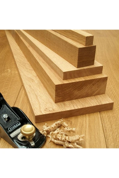 (50 cm) Meşe Çıta Tahta Taslak Ahşap Blok Silimiş Planyalı Kereste