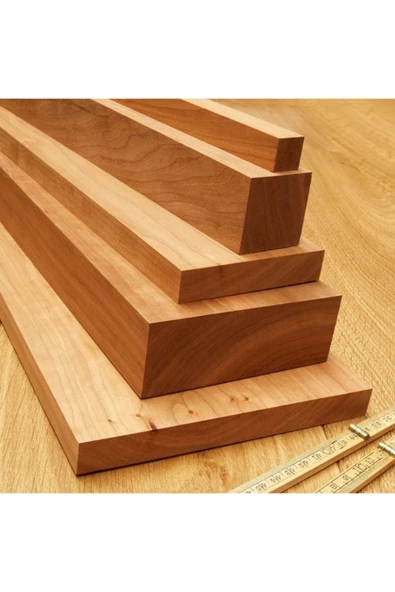 (50 cm) Kiraz Çıta Tahta Taslak Ahşap Blok Silimiş Planyalı Kereste