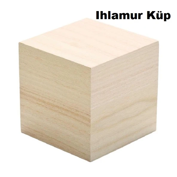 Ihlamur Küp Hobi Ahşap Küp Dekoratif Küp Doğal Ahşap Küp Blokları