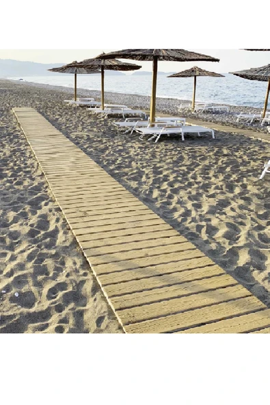Sahil Yürüyüş yolu 200 cm Veranda yolu Ahşap Bahçe Yolu 70-80-90-100 cm Seçenekli - 3