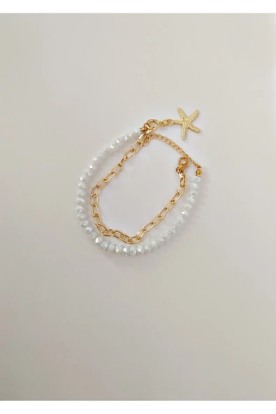 Beyaz Opal Doğal Taşlı Bileklik