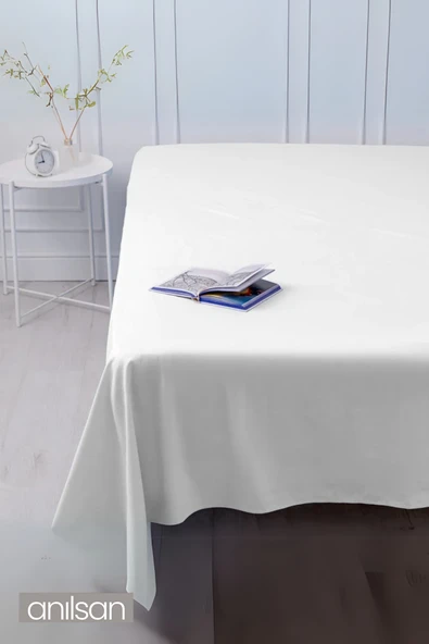 6'lı Lastiksiz Düz Beyaz Çarşaf %100 Pamuk Çift/Tek Kişilik ,63tel - 5