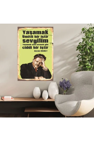 DURUSOY Ahşap Retro Mdf Poster , Komik Sözler , Duvar Yazıları , Manzara ,  Tarih , Edebiyat - Tbl0417