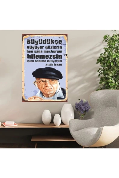 DURUSOY Ahşap Retro Mdf Poster , Komik Sözler , Duvar Yazıları , Manzara ,  Tarih , Edebiyat - Tbl0427