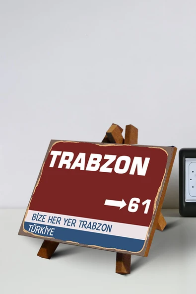 Tulpar MASA ÜSTÜ TABLO BİZE HER YER TRABZON 13X13 CM - 1