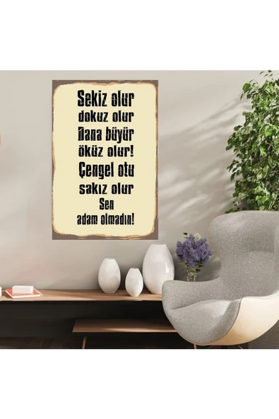 DURUSOY Ahşap Retro Mdf Poster , Komik Sözler , Duvar Yazıları , Manzara ,  Tarih , Edebiyat - Tbl0342