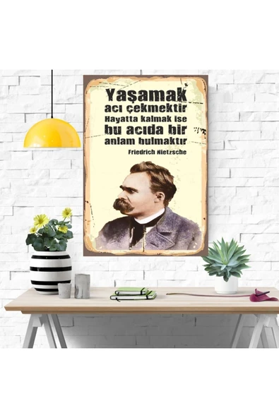 DURUSOY Ahşap Retro Mdf Poster , Komik Sözler , Duvar Yazıları , Manzara ,  Tarih , Edebiyat - Tbl0418 - 4