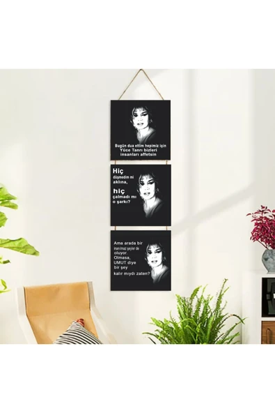 DURUSOY Ahşap Katlanabilir 3Lü Tablo - Tbl0061 - Resim 2