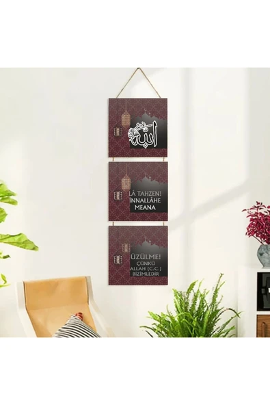 DURUSOY Ahşap Katlanabilir 3Lü Tablo - Tbl0119 - Resim 2