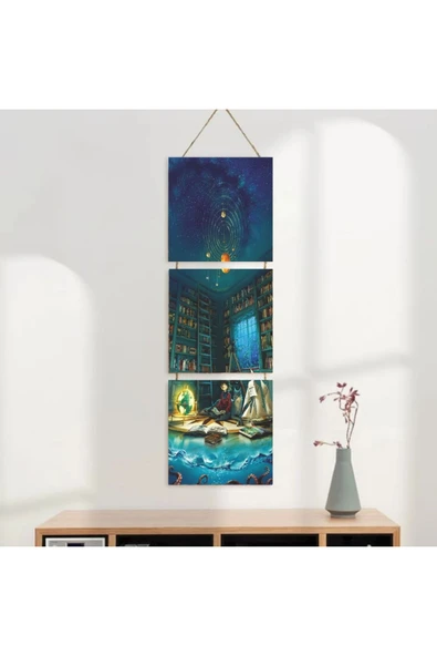 DURUSOY Ahşap Katlanabilir 3Lü Tablo - Tbl0110 - Resim 3