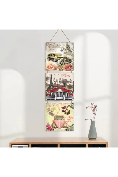 DURUSOY Ahşap Katlanabilir 3Lü Tablo - Tbl0112 - Resim 3