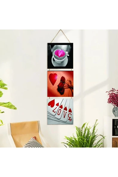 DURUSOY Ahşap Katlanabilir 3Lü Tablo - Tbl0039 - Resim 2