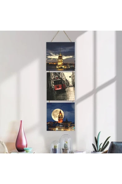 DURUSOY Ahşap Katlanabilir 3Lü Tablo - Tbl0073 - Resim 4