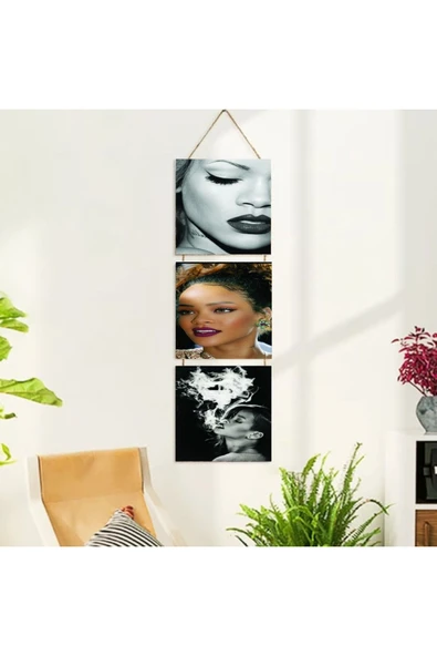 DURUSOY Ahşap Katlanabilir 3Lü Tablo - Tbl0024 - Resim 2