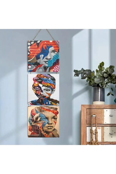 DURUSOY Ahşap Katlanabilir 3Lü Tablo - Tbl0127 ürün görseli