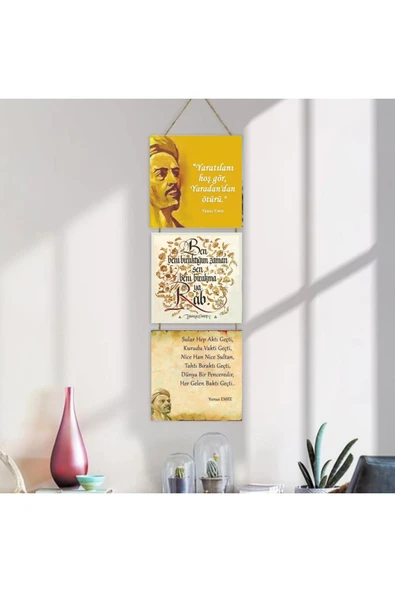 DURUSOY Ahşap Katlanabilir 3Lü Tablo - Tbl0074 - Resim 4