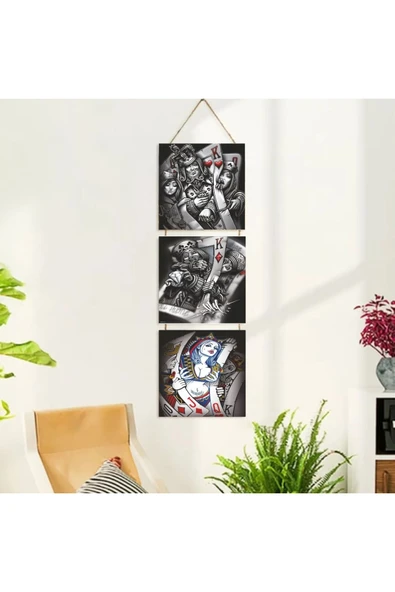 DURUSOY Ahşap Katlanabilir 3Lü Tablo - Tbl0084 - Resim 2