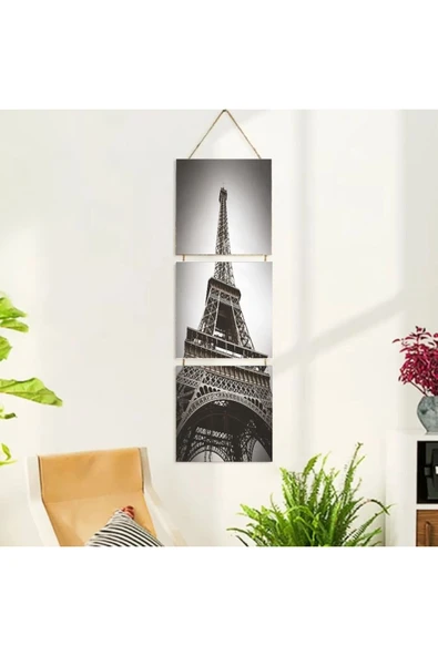 DURUSOY Ahşap Katlanabilir 3Lü Tablo - Tbl0072 - Resim 2