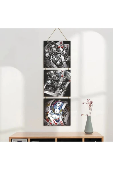 DURUSOY Ahşap Katlanabilir 3Lü Tablo - Tbl0084 - Resim 3