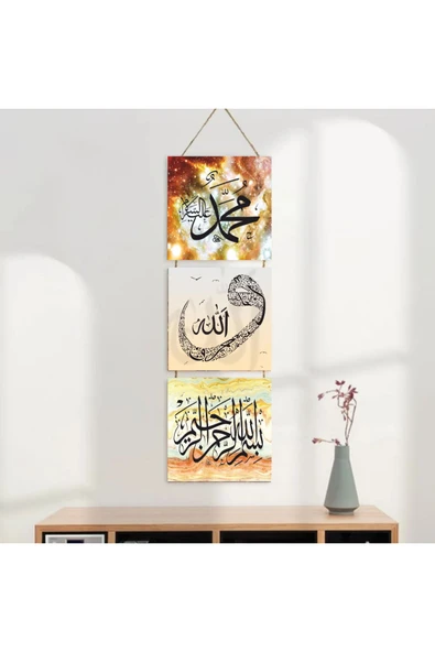 DURUSOY Ahşap Katlanabilir 3Lü Tablo - Tbl0088 - Resim 3