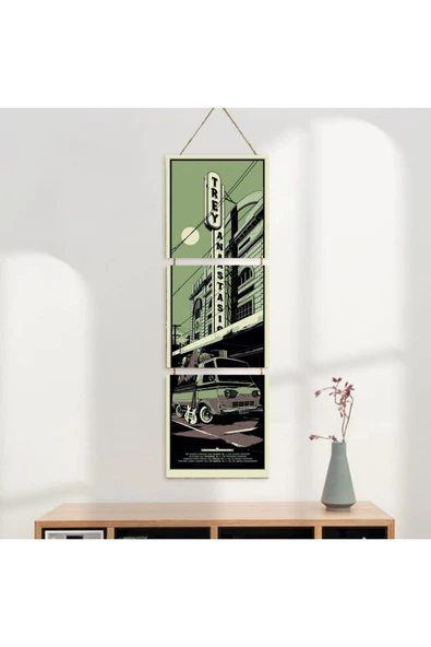 DURUSOY Ahşap Katlanabilir 3Lü Tablo - Tbl0016 - Resim 3