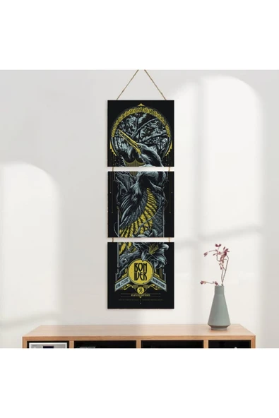 DURUSOY Ahşap Katlanabilir 3Lü Tablo - Tbl0018 - Resim 3