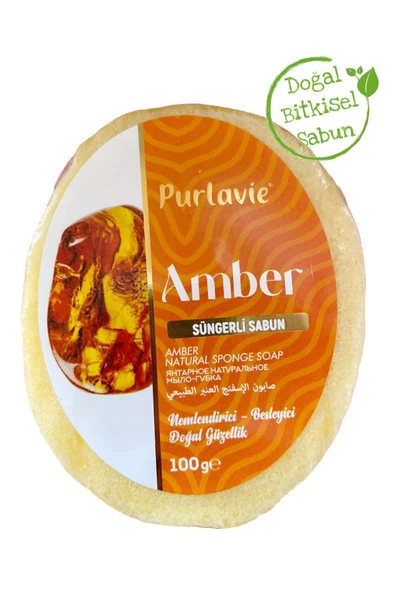 Purlavie Doğal (Nemlendirici) Amber Süngerli Sabun 100 gr.