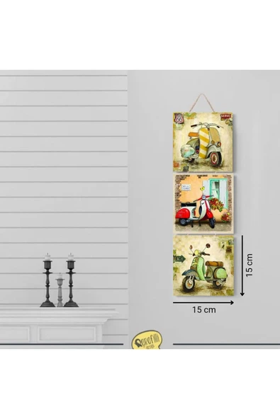 DURUSOY Ahşap Katlanabilir 3Lü Tablo - Tbl0049 - Resim 2