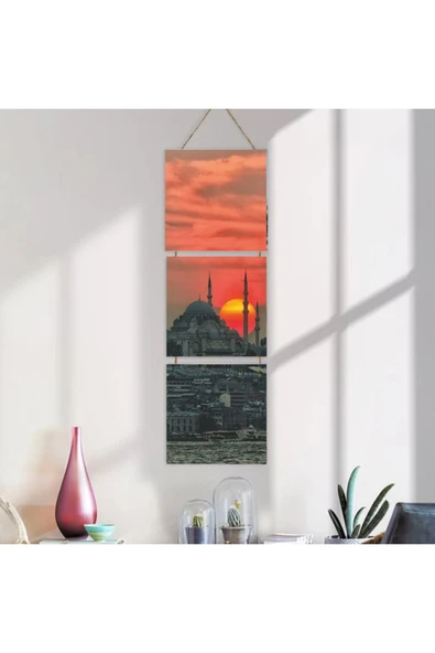 DURUSOY Ahşap Katlanabilir 3Lü Tablo - Tbl0093 - Resim 4