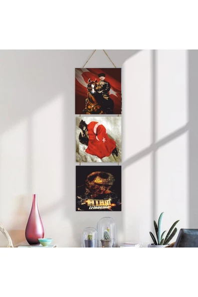 DURUSOY Ahşap Katlanabilir 3Lü Tablo - Tbl0070 - Resim 4