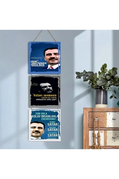 DURUSOY Ahşap Katlanabilir 3Lü Tablo - Tbl0003 ürün görseli