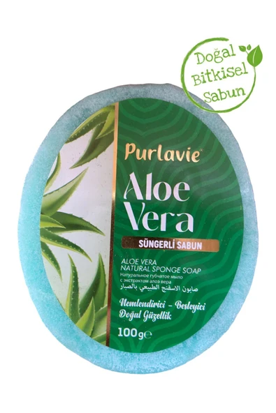 Purlavie Doğal (Nemlendirici) Aloe Vera Süngerli Sabun 100 gr.