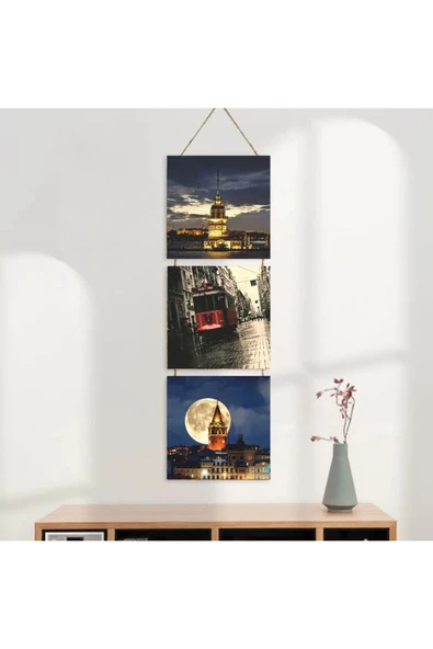 DURUSOY Ahşap Katlanabilir 3Lü Tablo - Tbl0073 - Resim 3