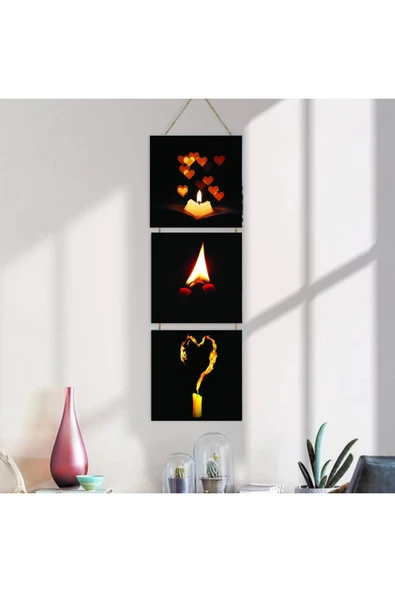 DURUSOY Ahşap Katlanabilir 3Lü Tablo - Tbl0029 - Resim 2