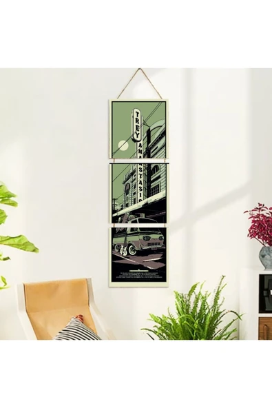 DURUSOY Ahşap Katlanabilir 3Lü Tablo - Tbl0016 - Resim 2