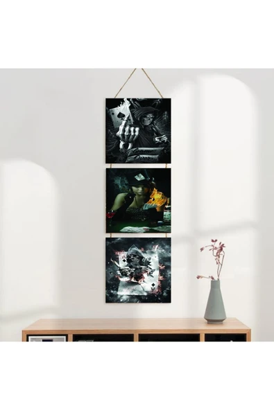 DURUSOY Ahşap Katlanabilir 3Lü Tablo - Tbl0022 - Resim 3