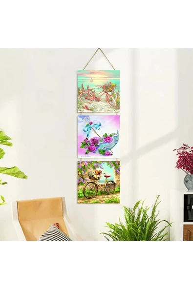 DURUSOY Ahşap Katlanabilir 3Lü Tablo - Tbl0048 - Resim 4